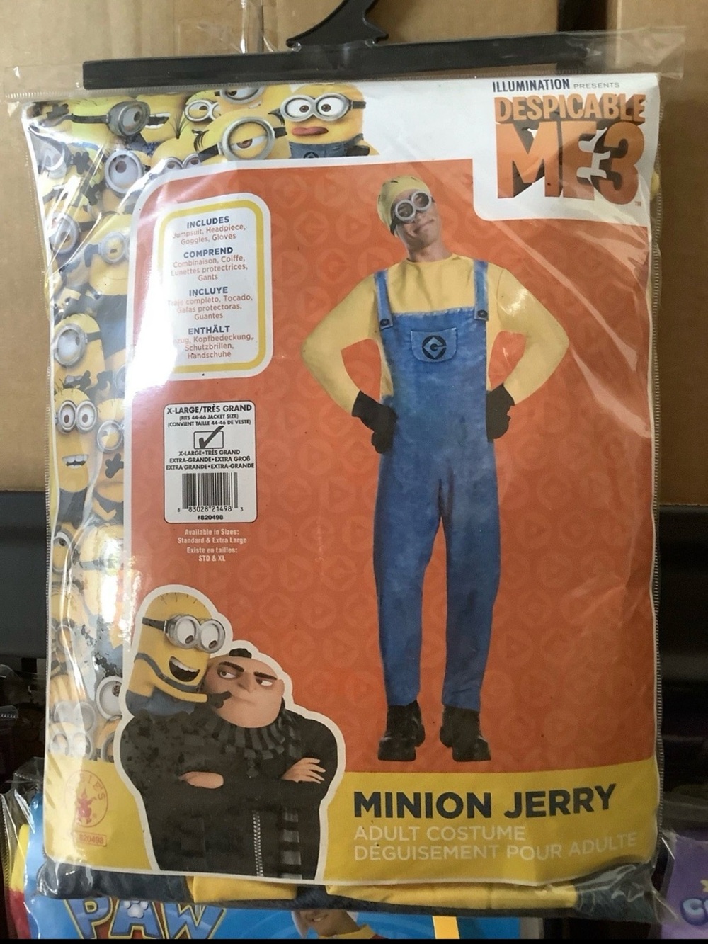Despicable Me 3 Jerry Minion Costume Adult X-Large